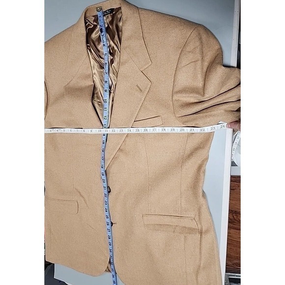 Bill Blass Blazer Mens 44L Tan Camel Hair Black Label Sport Coat Jacket - Picture 6 of 11